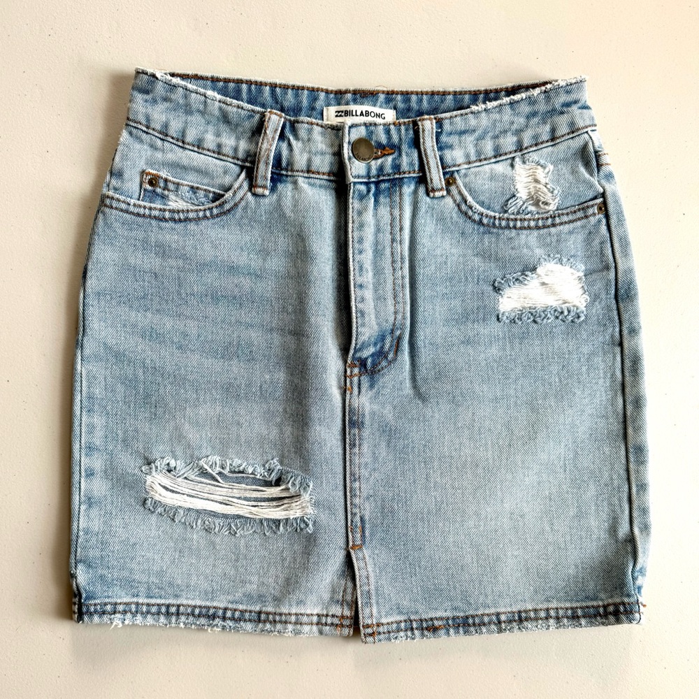 Billabong Denim Distressed Skirt 24